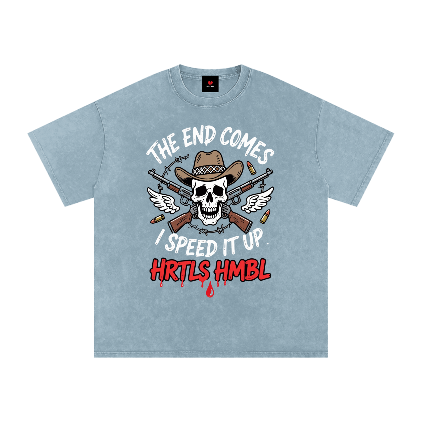 HRTLS HMBL THE END COMES I SPEED IT UP OVERSIZED TEE