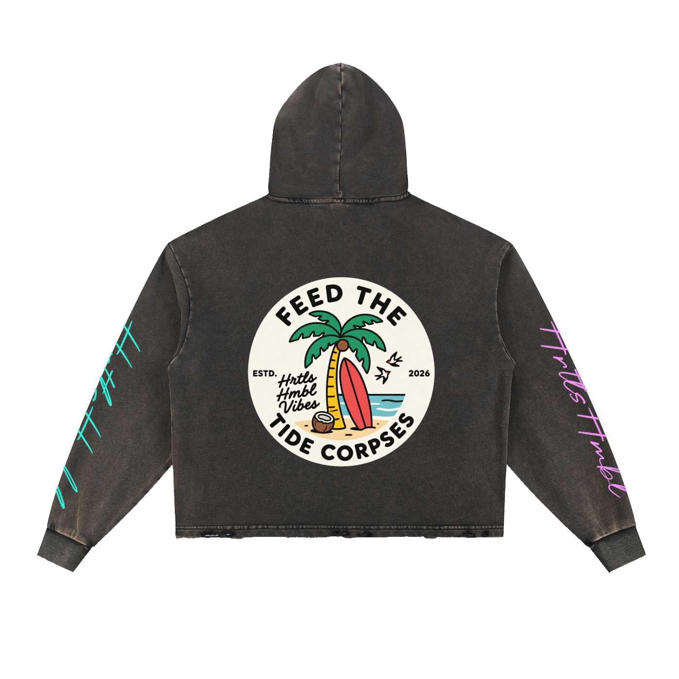 HRTLS HMBL  Feed The Tide Heavyweight Frayed Hoodie