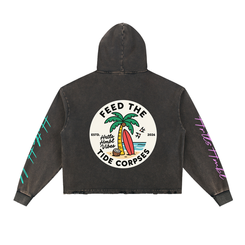 HRTLS HMBL  Feed The Tide Heavyweight Frayed Hoodie