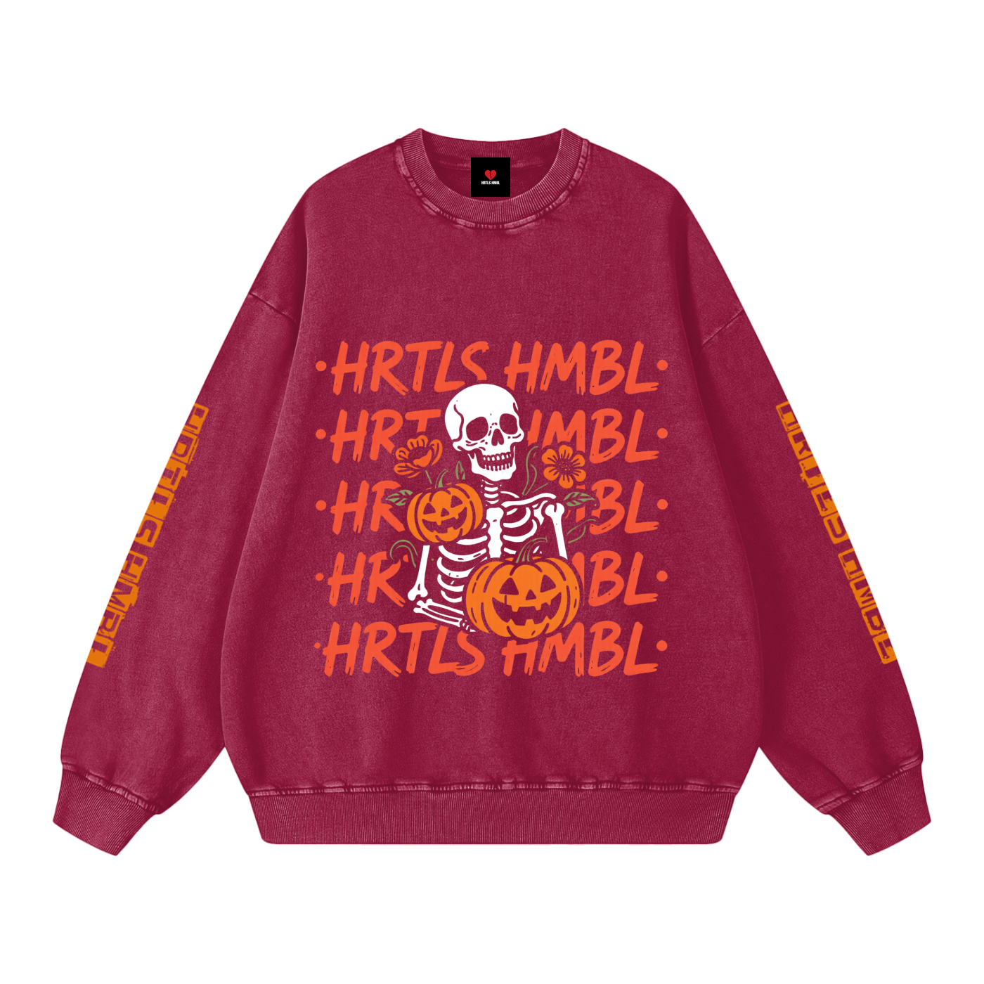 HRTLS HMBL SKELETON & PUMPKINS OVERSIZED SWEATSHIRT