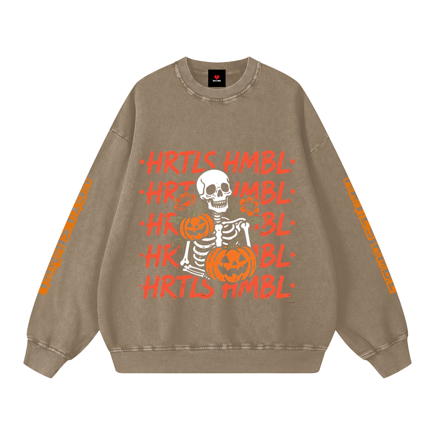 HRTLS HMBL SKELETON & PUMPKINS OVERSIZED SWEATSHIRT