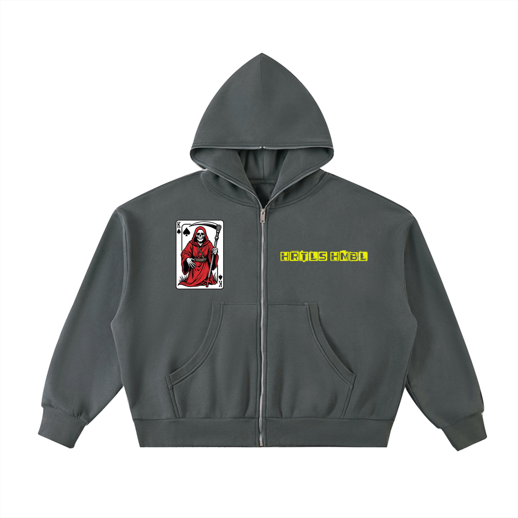 HRTLS HMBL RISK ALL FLEECED FULL-ZIP BOXY HOODIE