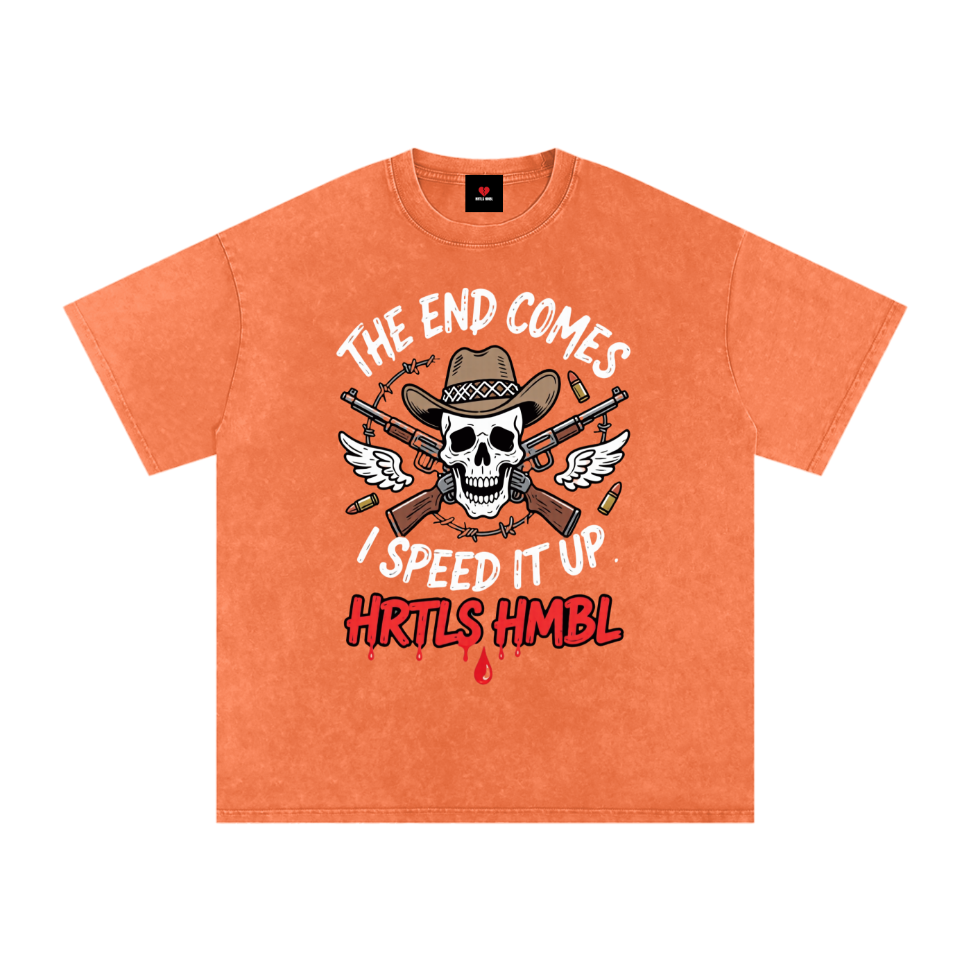 HRTLS HMBL THE END COMES I SPEED IT UP OVERSIZED TEE
