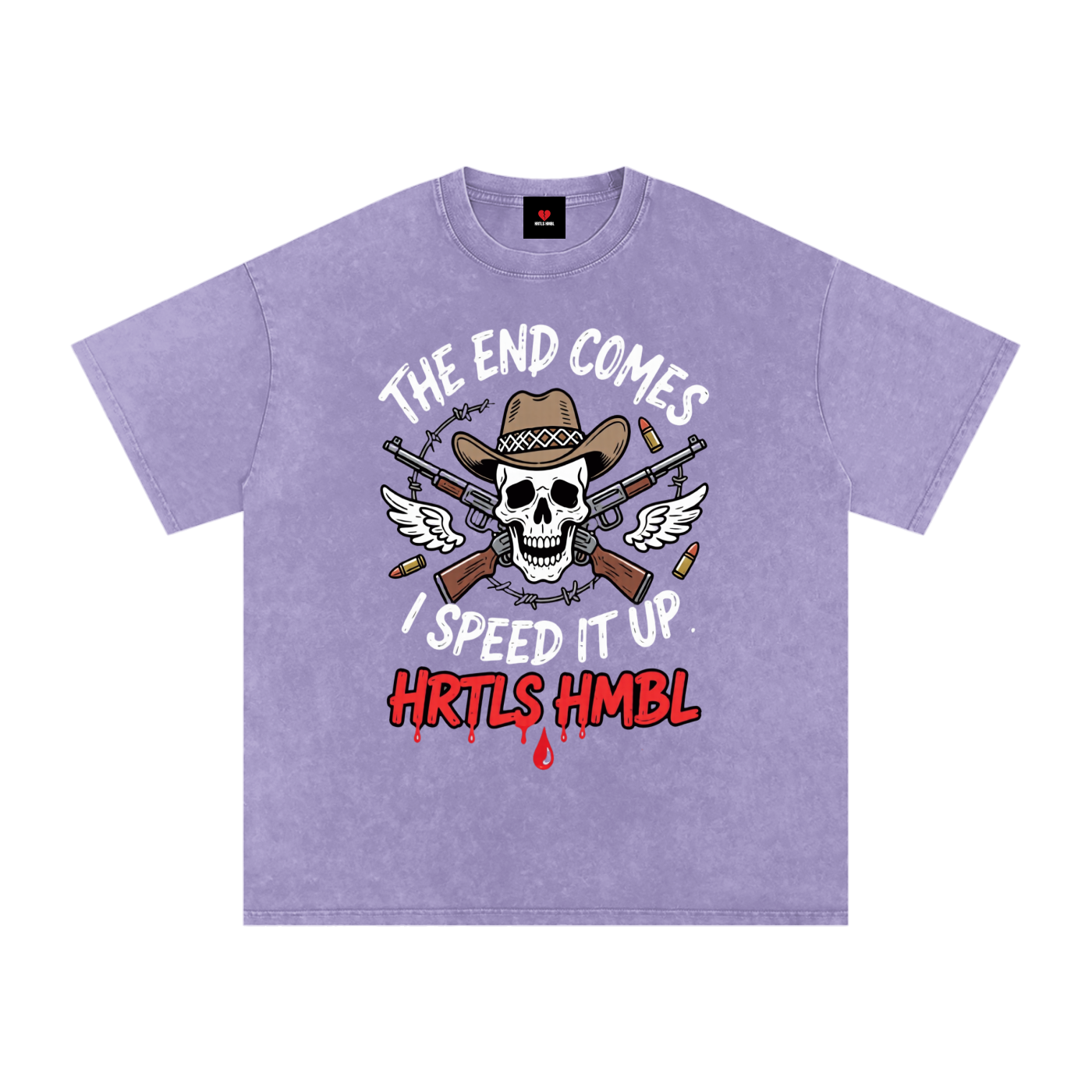 HRTLS HMBL THE END COMES I SPEED IT UP OVERSIZED TEE