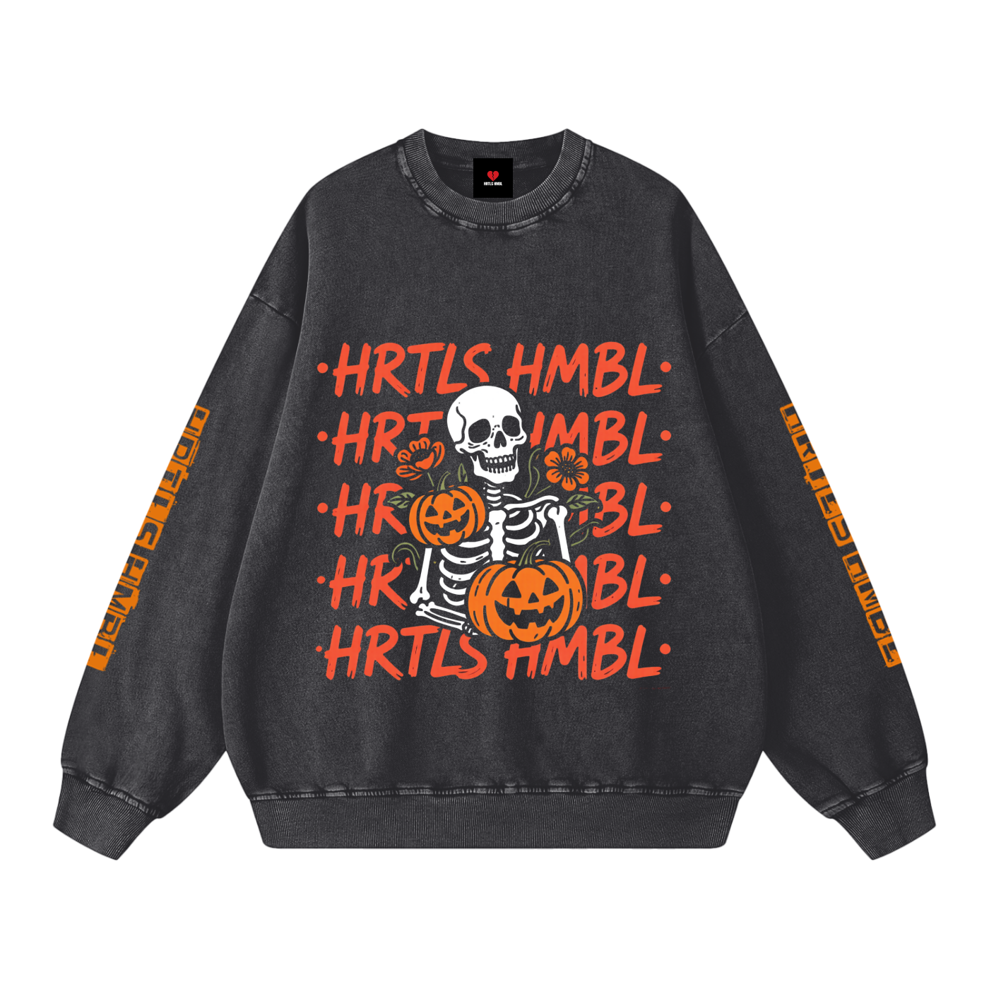 HRTLS HMBL SKELETON & PUMPKINS OVERSIZED SWEATSHIRT