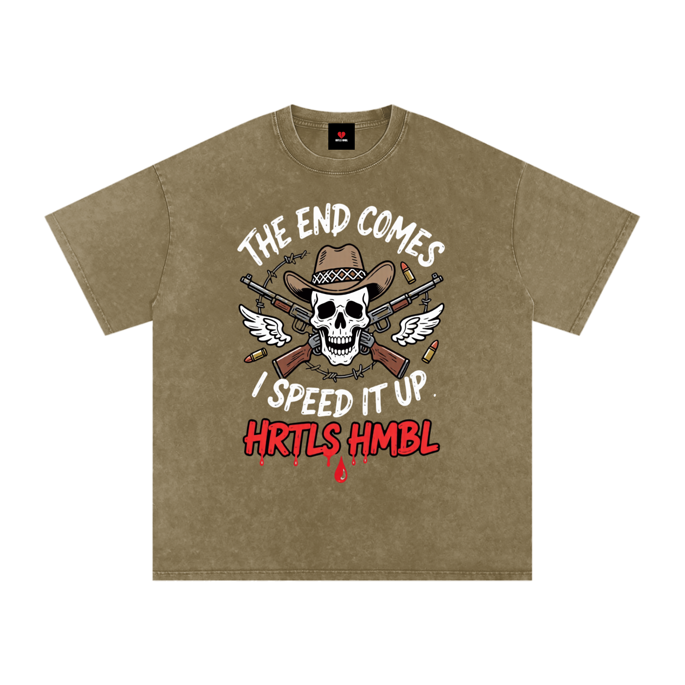 HRTLS HMBL THE END COMES I SPEED IT UP OVERSIZED TEE