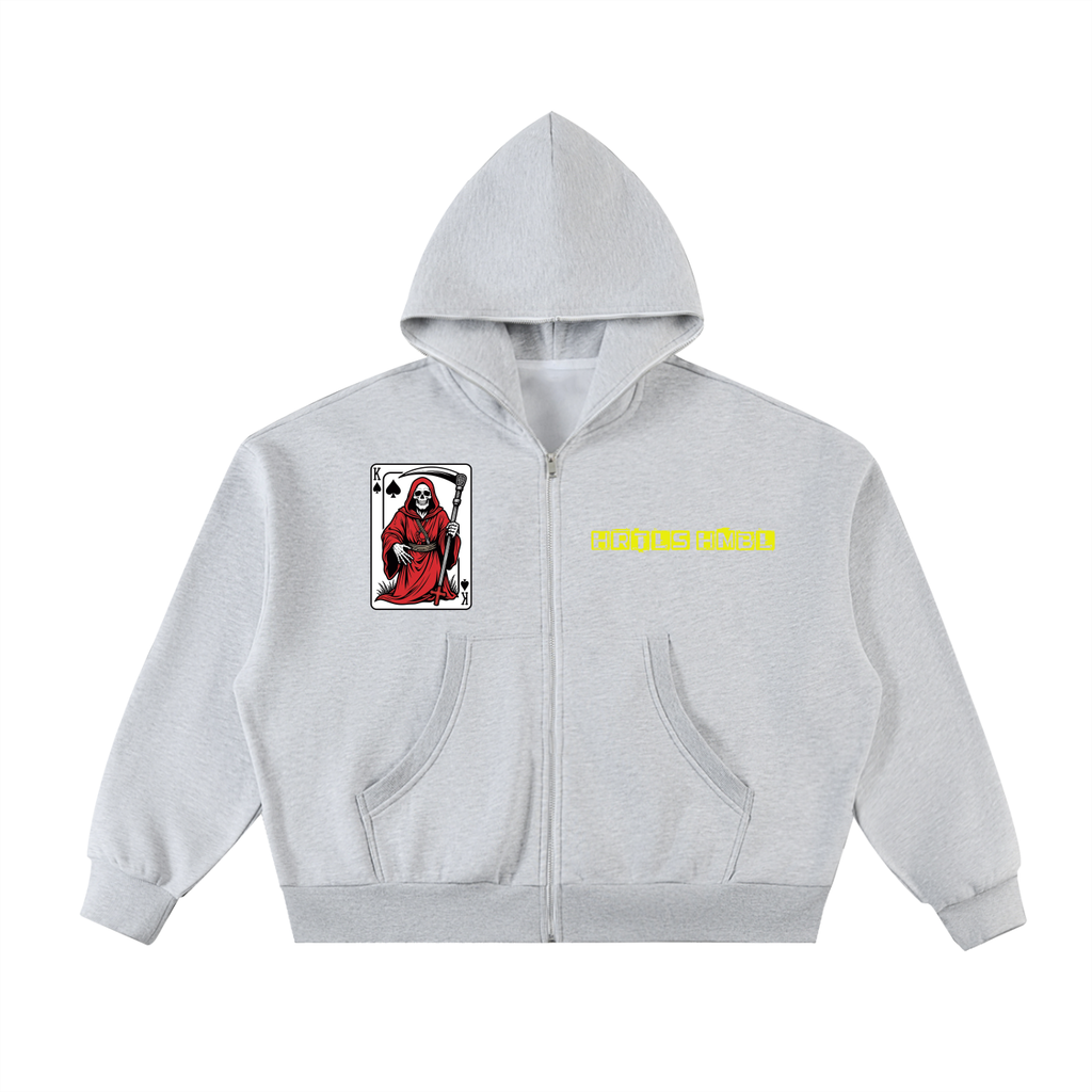 HRTLS HMBL RISK ALL FLEECED FULL-ZIP BOXY HOODIE