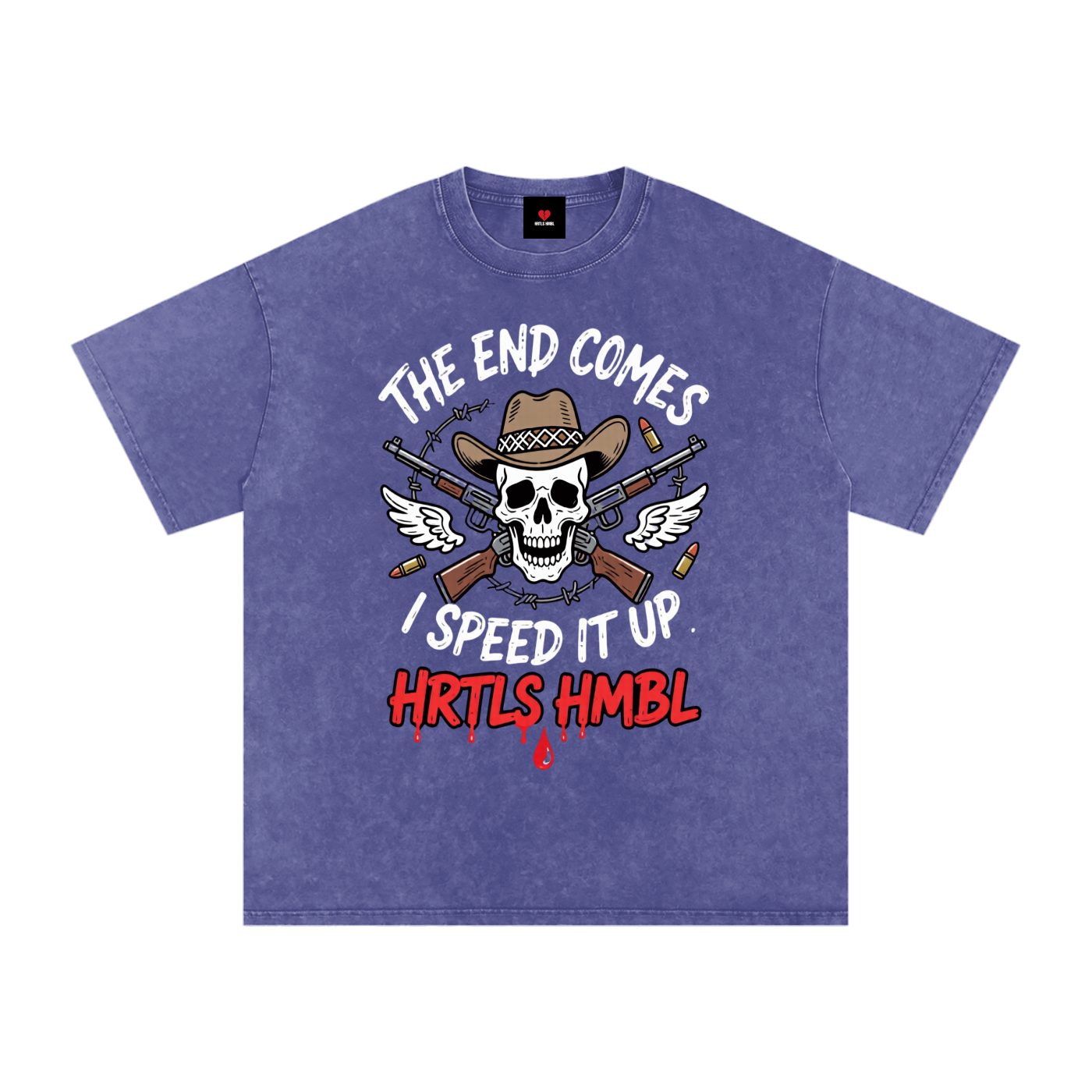 HRTLS HMBL THE END COMES I SPEED IT UP OVERSIZED TEE