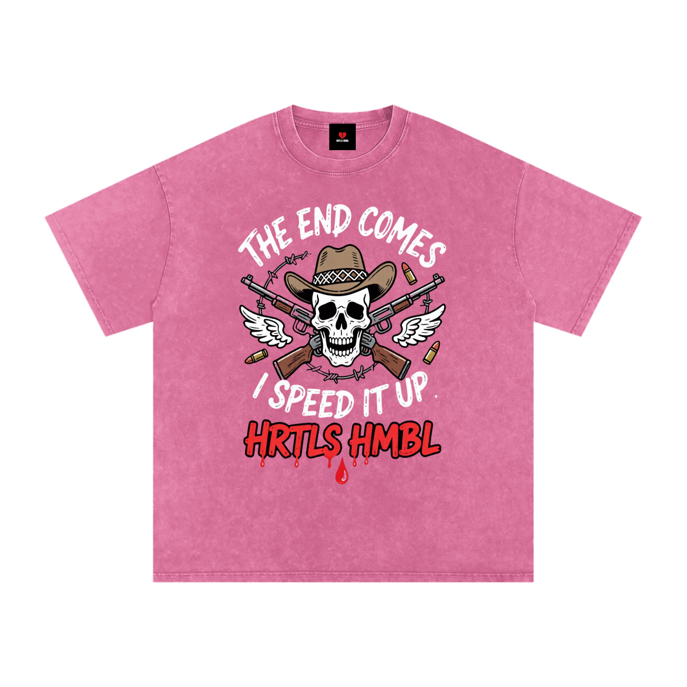 HRTLS HMBL THE END COMES I SPEED IT UP OVERSIZED TEE