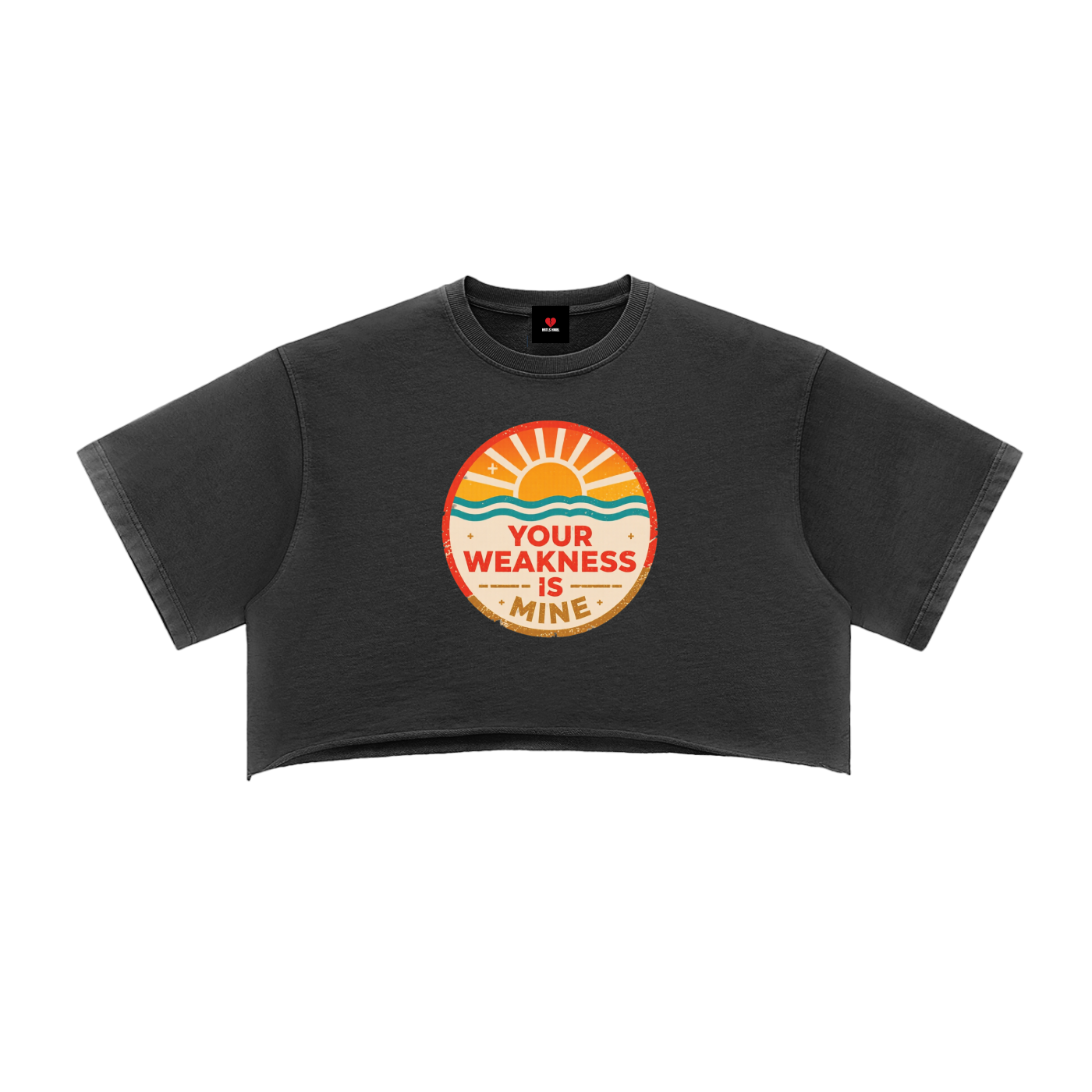 HRTLS HMBL YOUR WEAKNESS IS MINES WOMEN'S CROP TOP