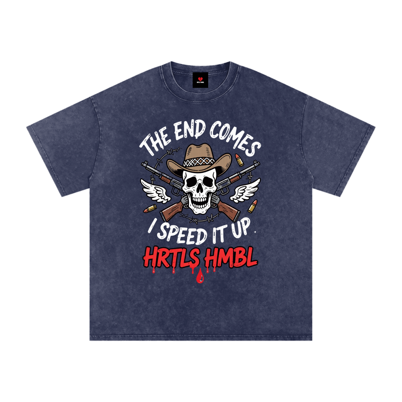 HRTLS HMBL THE END COMES I SPEED IT UP OVERSIZED TEE