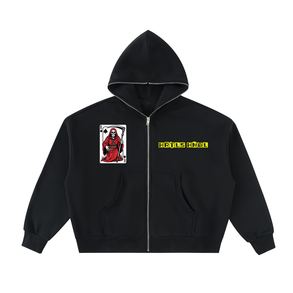 HRTLS HMBL RISK ALL FLEECED FULL-ZIP BOXY HOODIE