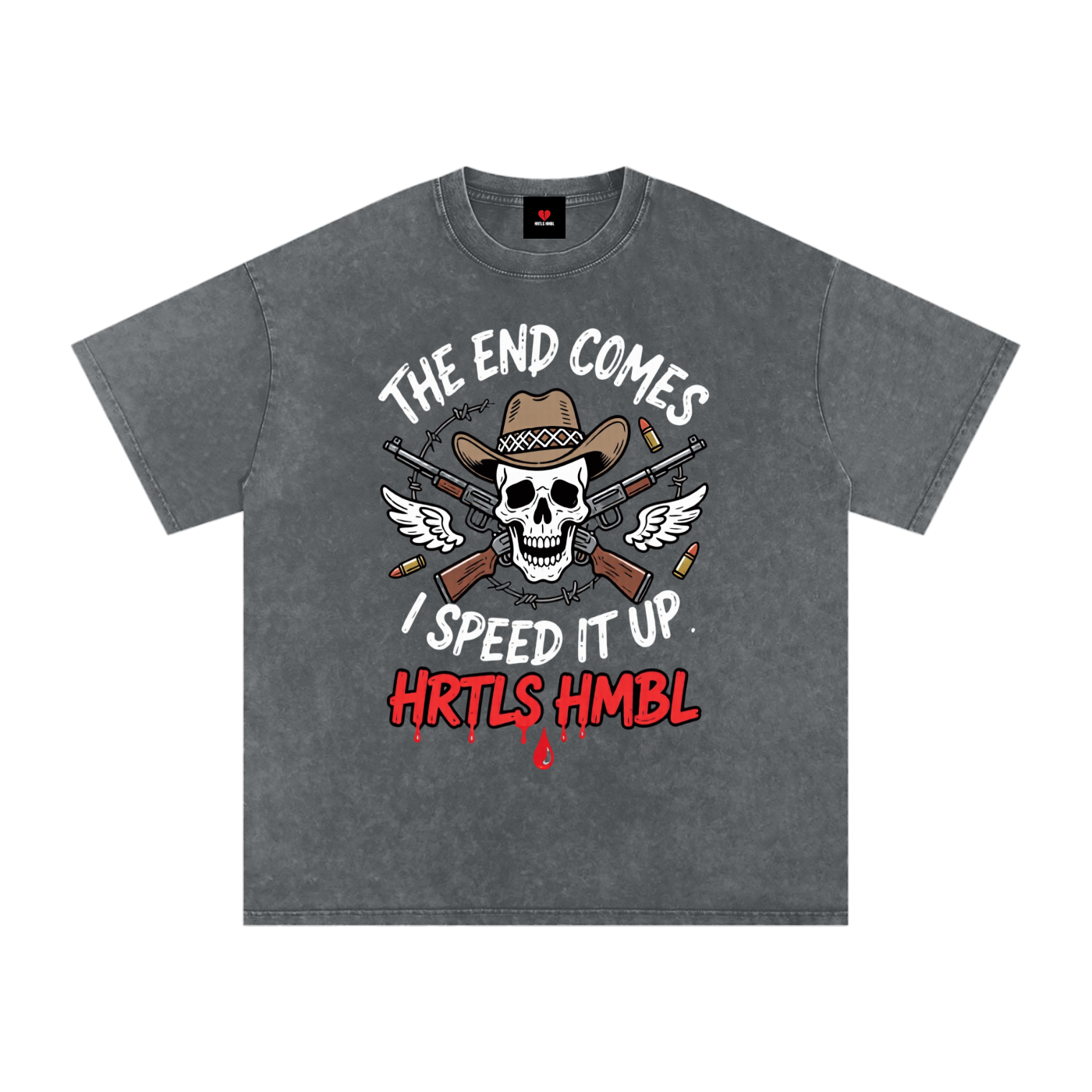 HRTLS HMBL THE END COMES I SPEED IT UP OVERSIZED TEE