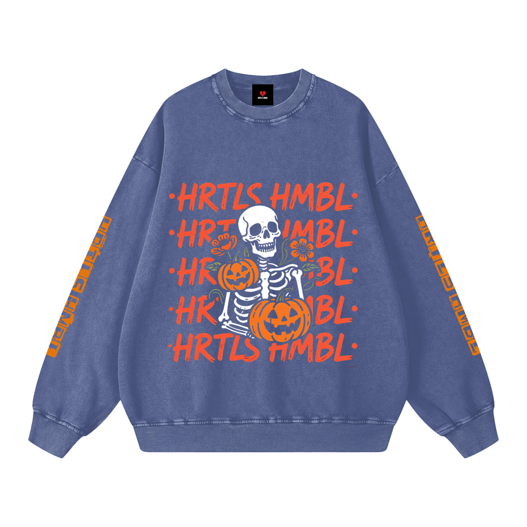 HRTLS HMBL SKELETON & PUMPKINS OVERSIZED SWEATSHIRT