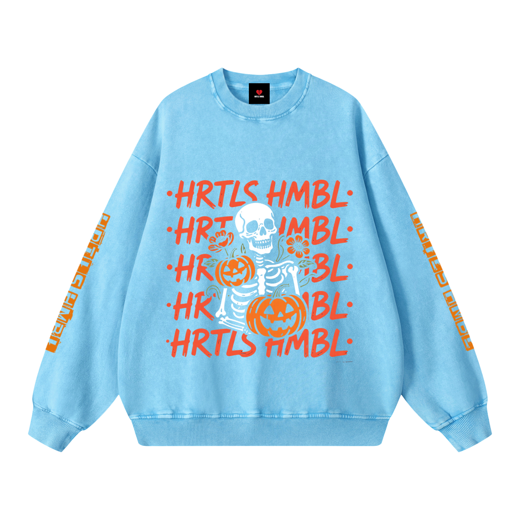 HRTLS HMBL SKELETON & PUMPKINS OVERSIZED SWEATSHIRT