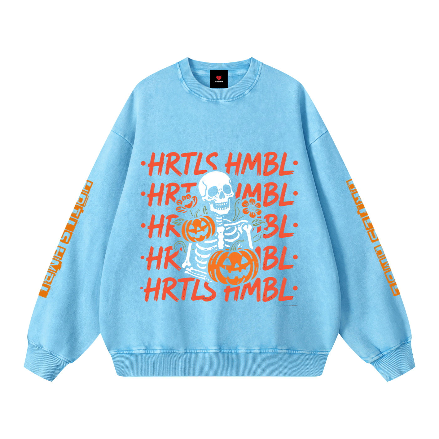 HRTLS HMBL SKELETON & PUMPKINS OVERSIZED SWEATSHIRT