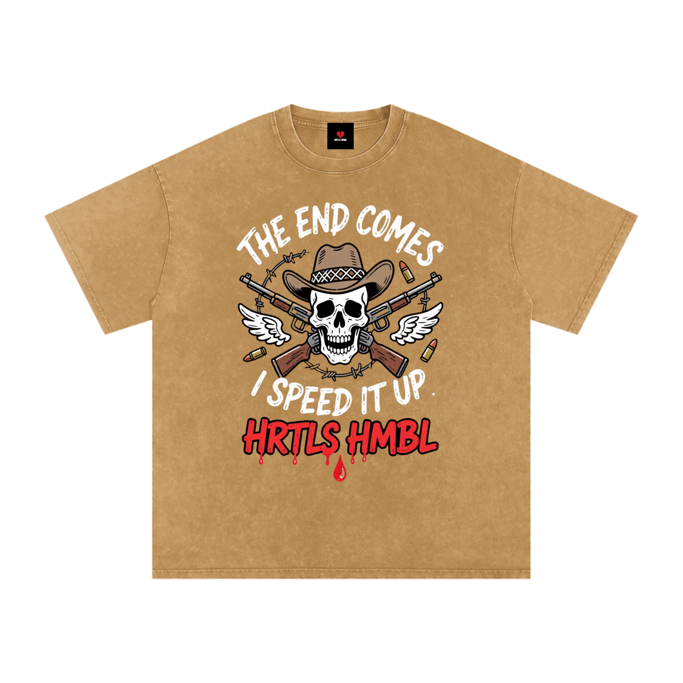 HRTLS HMBL THE END COMES I SPEED IT UP OVERSIZED TEE