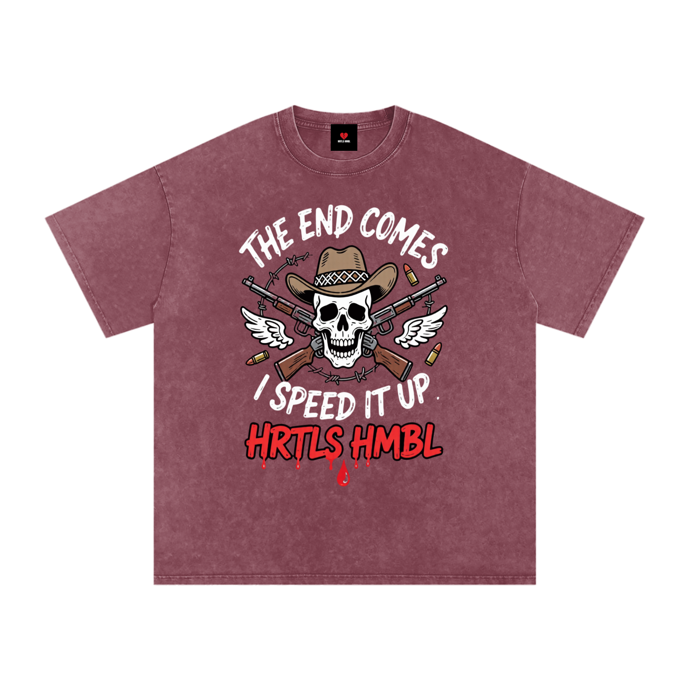 HRTLS HMBL THE END COMES I SPEED IT UP OVERSIZED TEE