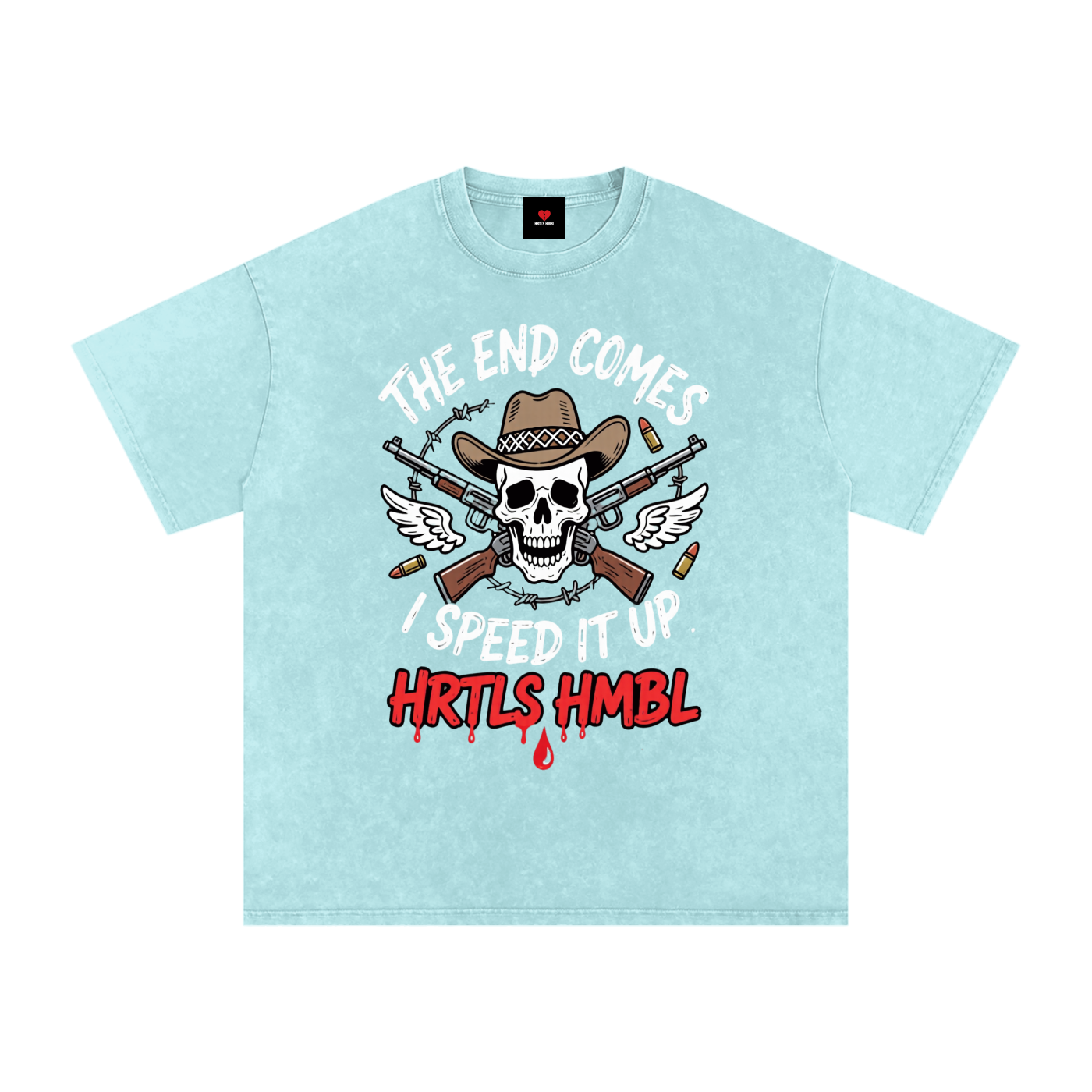 HRTLS HMBL THE END COMES I SPEED IT UP OVERSIZED TEE